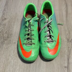 Nike Kids Vibrant Green and Orange Soccer shoes